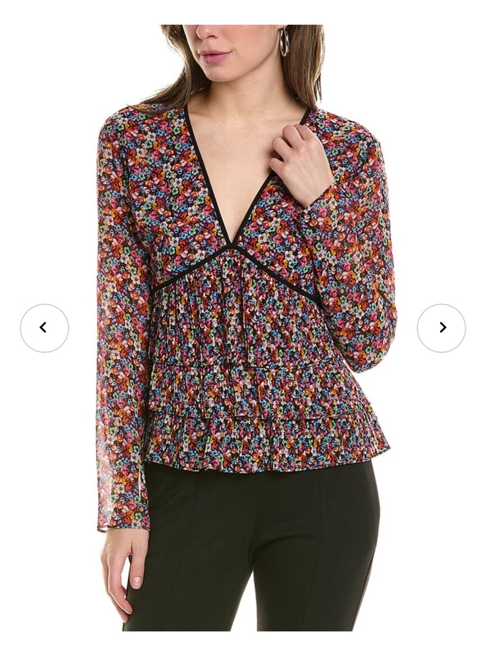 The Kooples Blazing Field Floral Print Blouse Size 0/XS